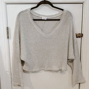 Cropped V-Necl Slouchy Sweater